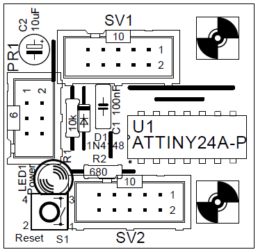 ATTiny24A Udviklingsboard