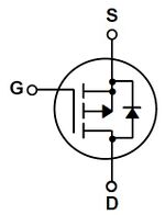 El-diagramsymbol for P-kanals MOSFET transistor.
