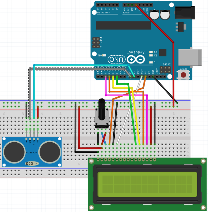 Afstandsmåler med display