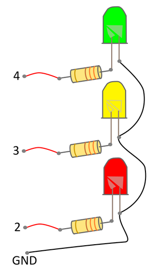 Simpel måde at sætte en lysdiode på en udgang