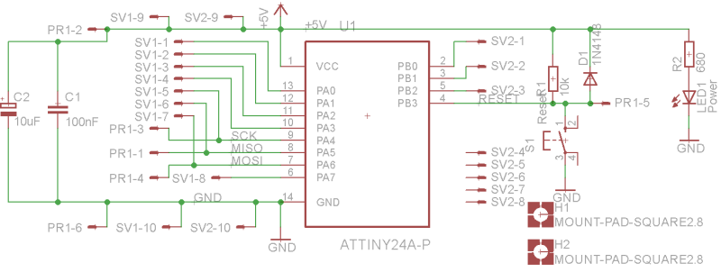 ATTiny24A Udviklingsboard