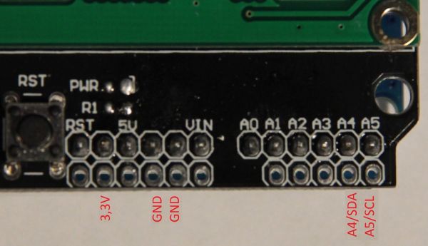 Display Shield forbindelser i den anden side