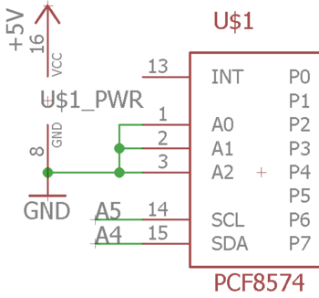 De grundlæggende forbindelse til en PCF8574